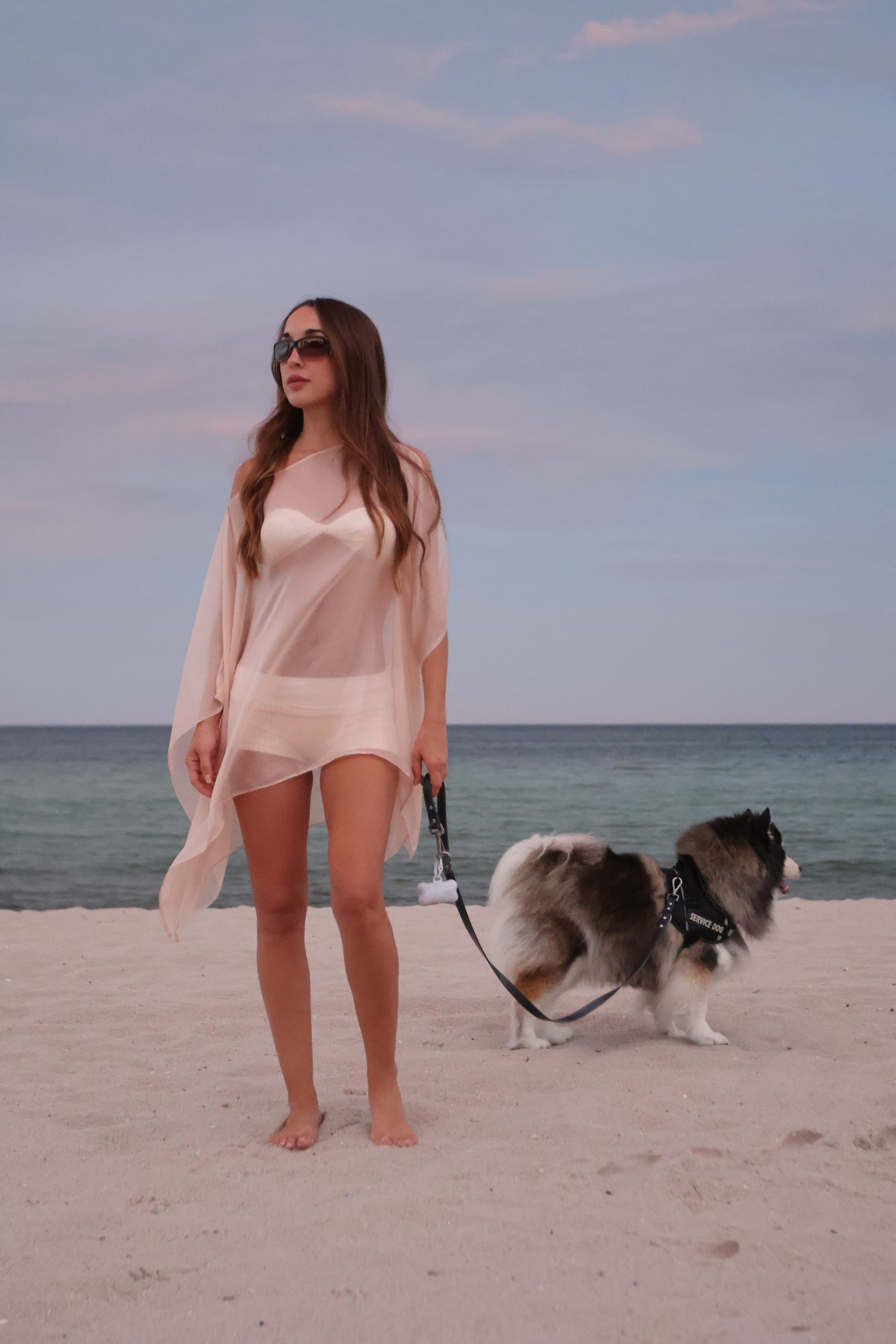 The Lola silk chiffon poncho lifestyle photo
